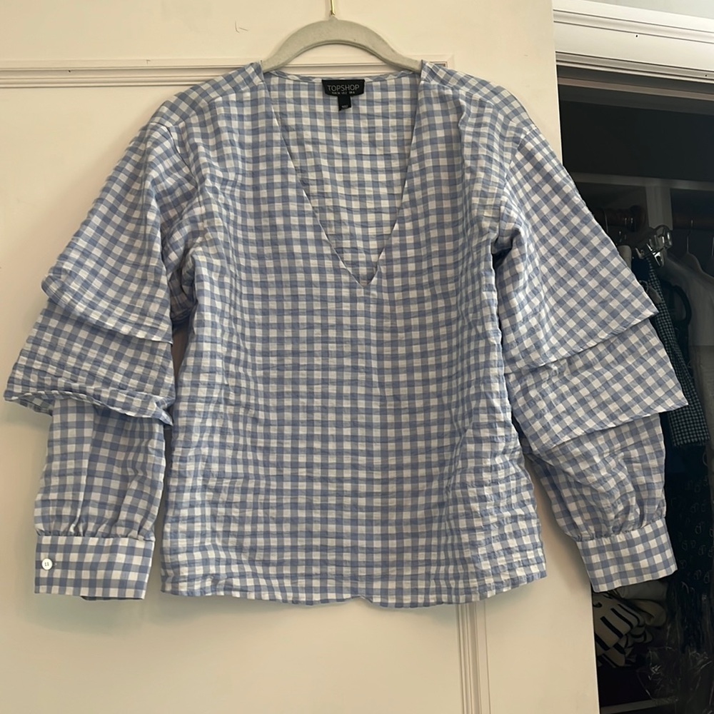 Topshop Gingham Blouse